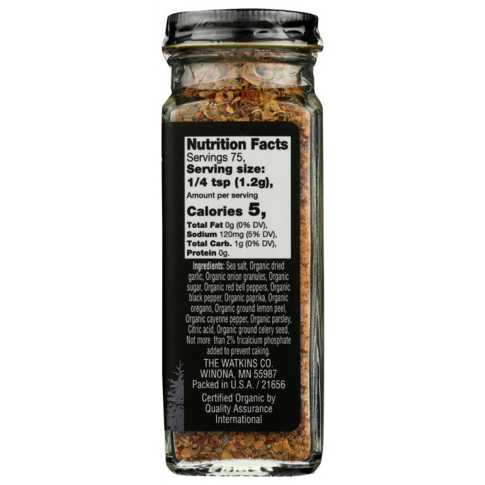 WATKINS: 1868 Organic Grilling Chicken Seasoning, 3.2 oz