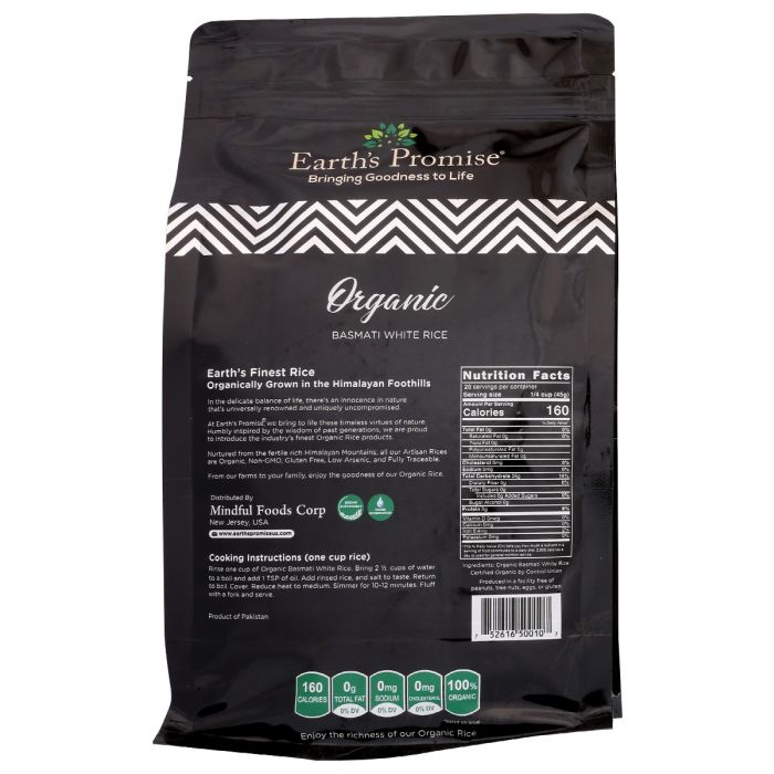 EARTH'S PROMISE: Organic Basmati White Rice, 2 lb