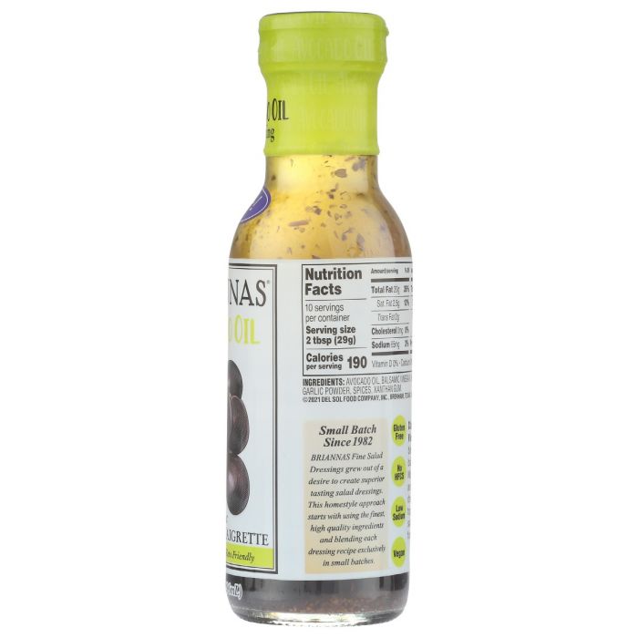 BRIANNAS: Classic Balsamic Vinaigrette Avocado Oil Dressing, 10 oz