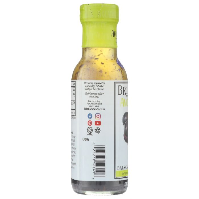 BRIANNAS: Classic Balsamic Vinaigrette Avocado Oil Dressing, 10 oz