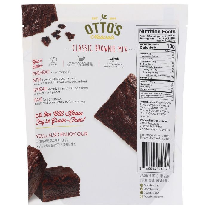 OTTOS NATURALS: Grain Free Classic Brownie Mix, 11.1 oz