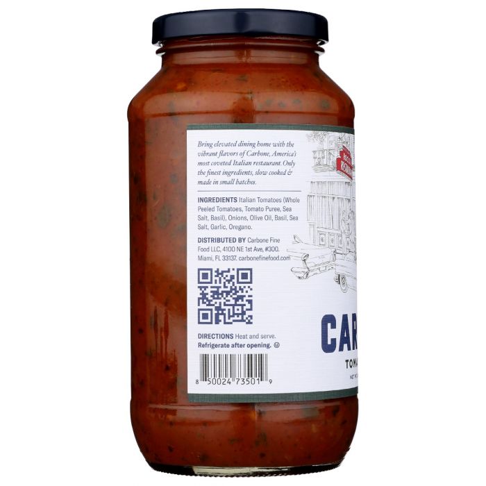 CARBONE: Sauce Tomato And Basil, 24 oz