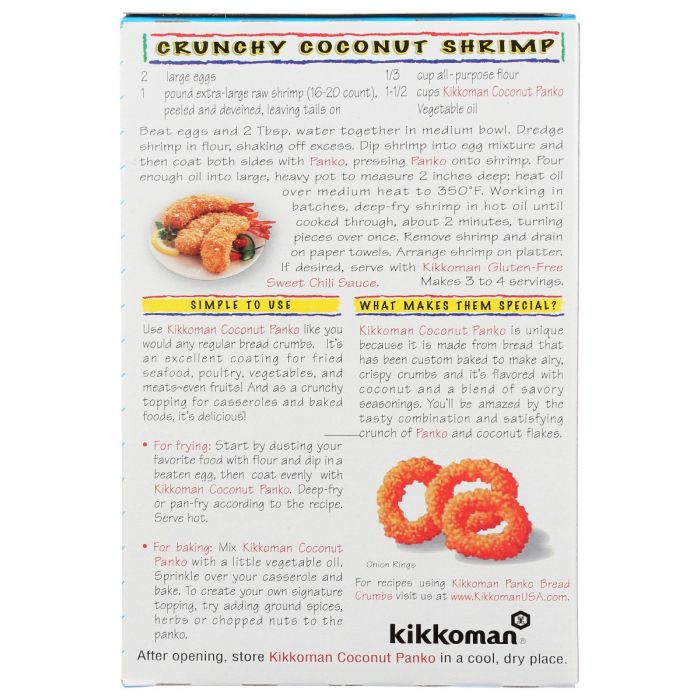 KIKKOMAN: Panko Coconut Bread Crumbs, 8 oz