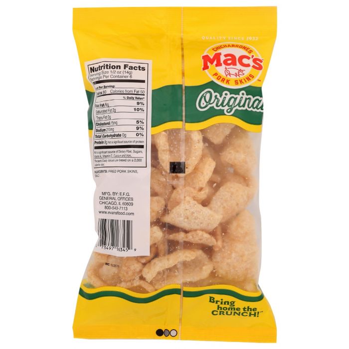 MACS: Original Fried Pork Skins, 3 oz