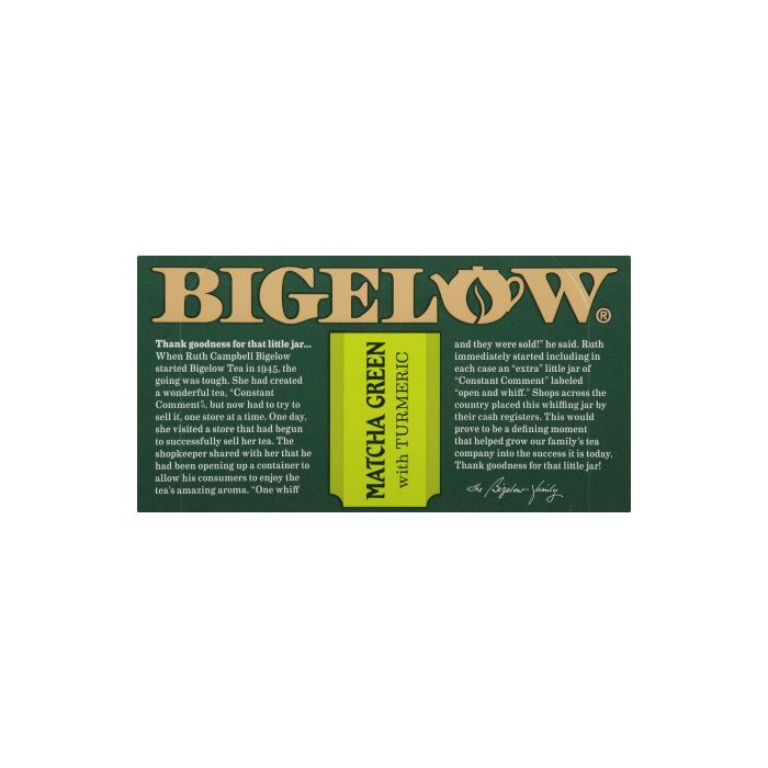 BIGELOW: Matcha Green Tea with Turmeric 18 Bags, 0.82 oz