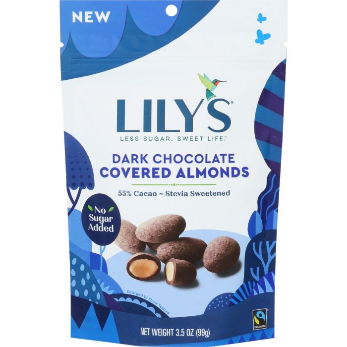 LILYS SWEETS: Dark Chocolate Covered Almonds, 3.5 oz