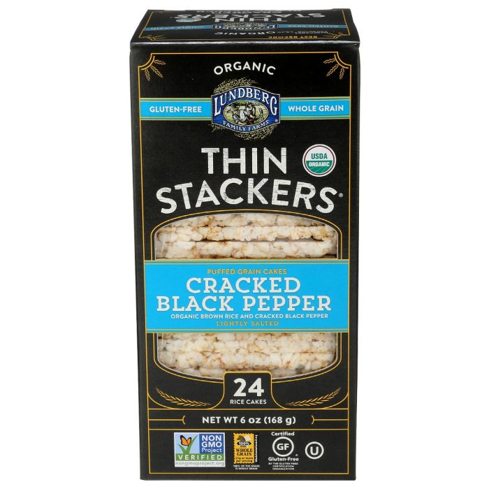 LUNDBERG: Cracked Black Pepper Thin Stacker, 6 oz