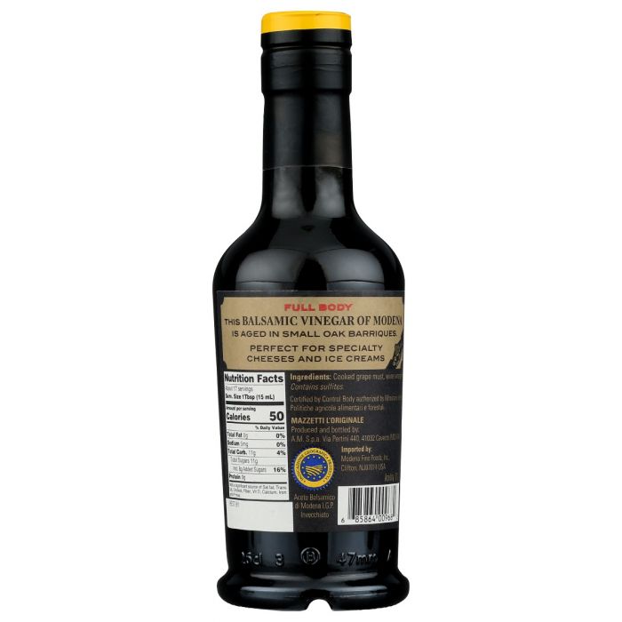 MAZZETTI: Black Label Balsamic Vinegar Of Modena, 8.45 oz