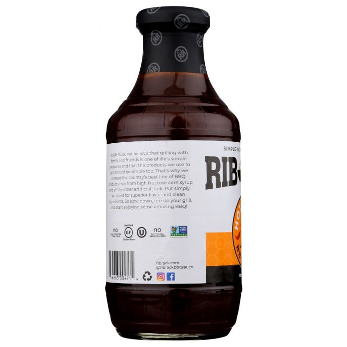 RIB RACK: Sauce Ribs Hot Honey Bbq, 19 oz