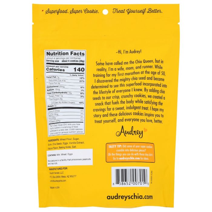 AUDREYS: Cookie Chia Lemon, 4 oz