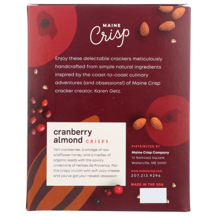 MAINE CRISP: Crisps Cranberry Almond, 4 oz