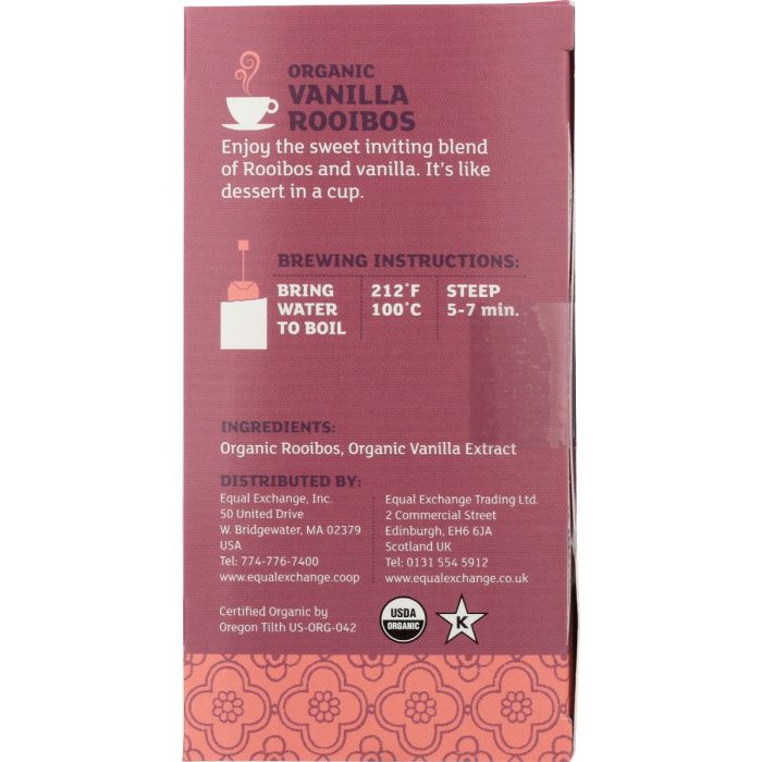 EQUAL EXCHANGE: Tea Vanilla Rooibos Org, 20 bg