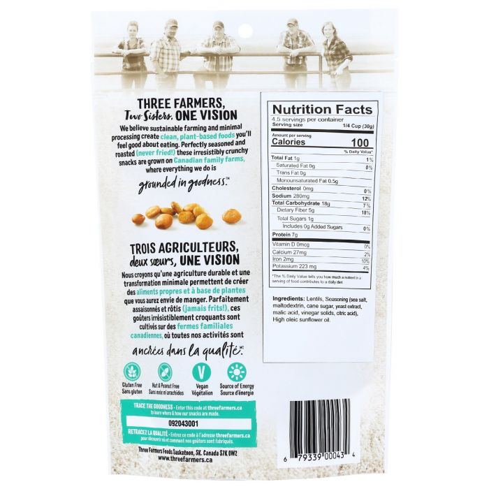 THREE FARMERS FOODS INC: Snack Lentil Sslt Vinegar, 140 gm