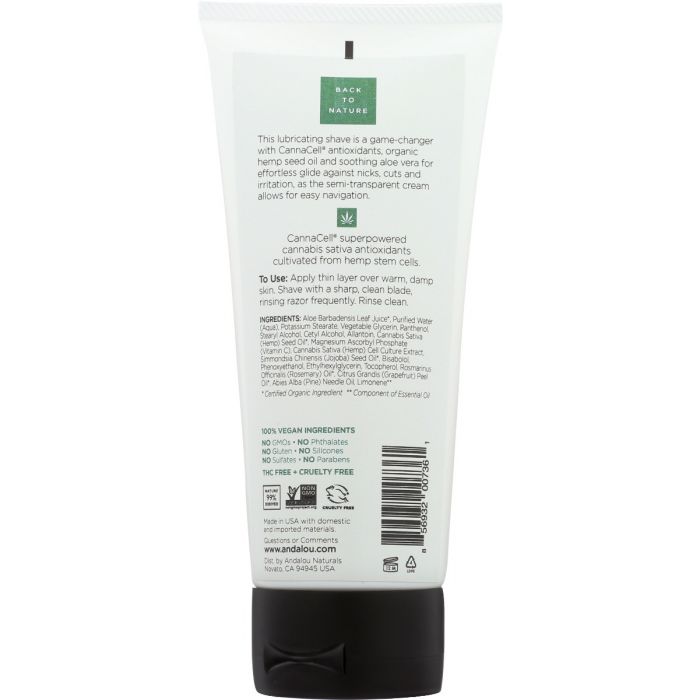 ANDALOU NATURALS: Cream Shave Men Smth Glid, 6 fo