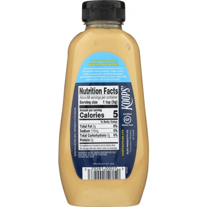 KOOPS: Mustard Sqz Dijon W Wht Wne, 12 oz