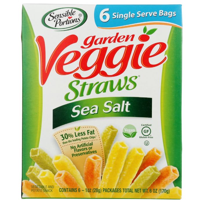 SENSIBLE PORTIONS: Straw Veggie 6Pk Sngl Ssalt, 6 oz