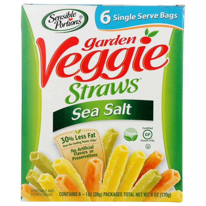 SENSIBLE PORTIONS: Straw Veggie 6Pk Sngl Ssalt, 6 oz