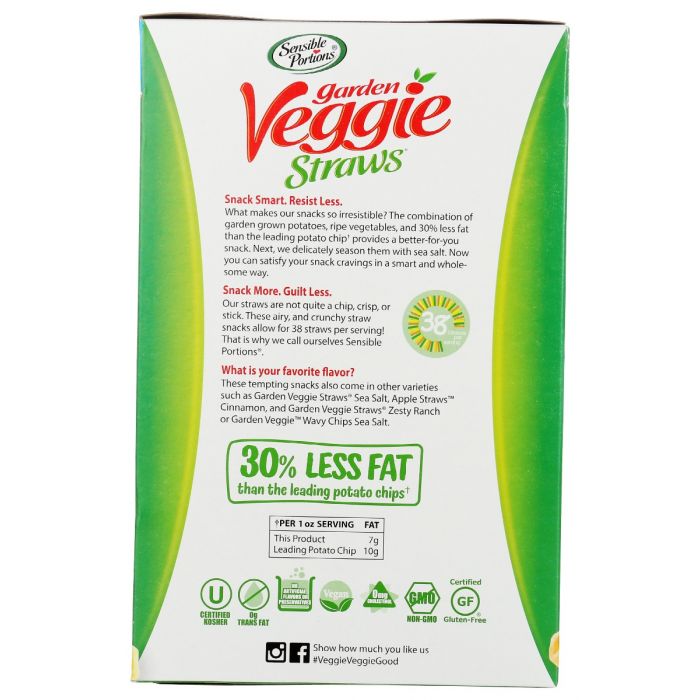 SENSIBLE PORTIONS: Straw Veggie 6Pk Sngl Ssalt, 6 oz