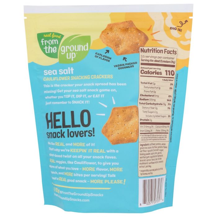 FROM THE GROUND UP: Cracker Caul Snack Seaslt, 3.5 oz