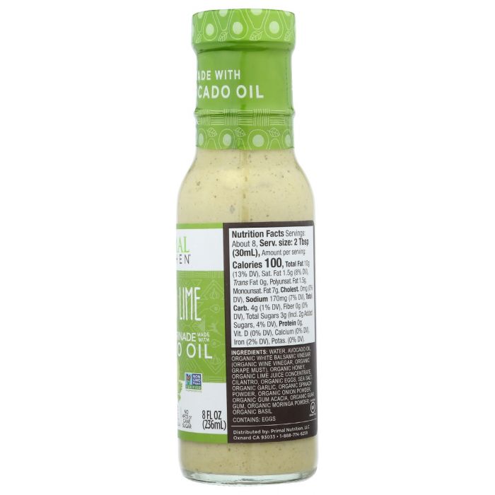 PRIMAL KITCHEN: Dressing Clntro Lime Avcd, 8 oz