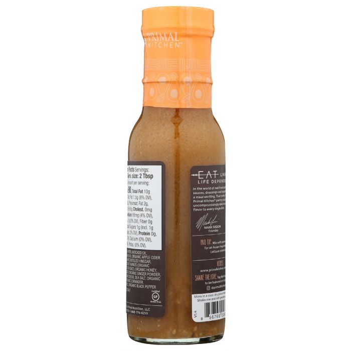 PRIMAL KITCHEN: Dressing Vngrtt Ssm Gngr, 8 oz