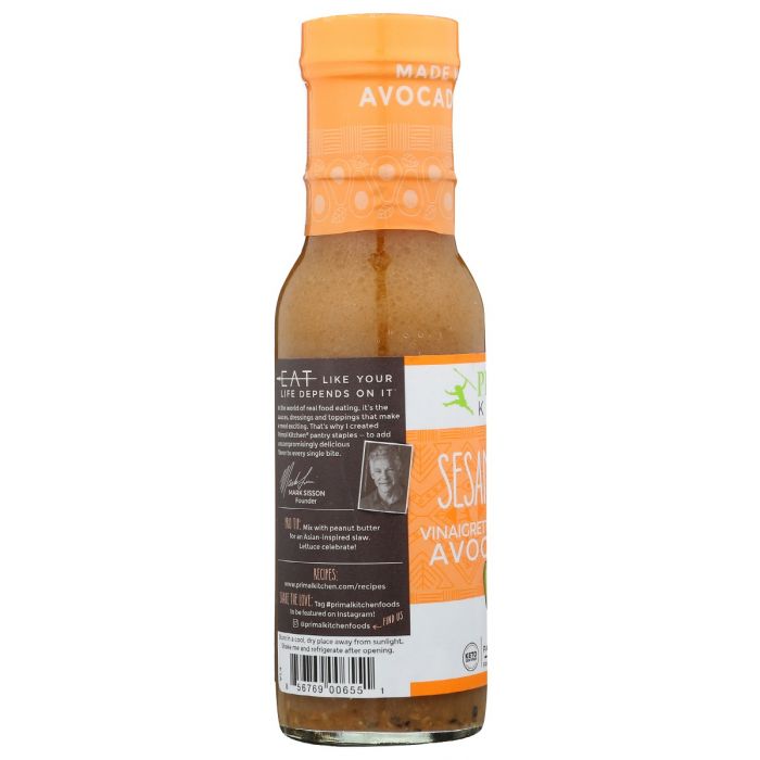 PRIMAL KITCHEN: Dressing Vngrtt Ssm Gngr, 8 oz