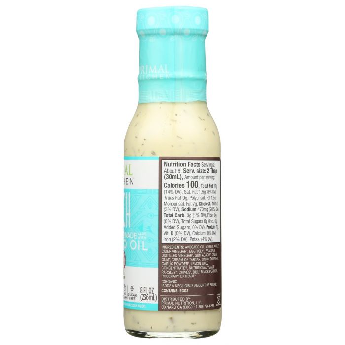 PRIMAL KITCHEN: Drssng Ranch Avocado Oil, 8 oz