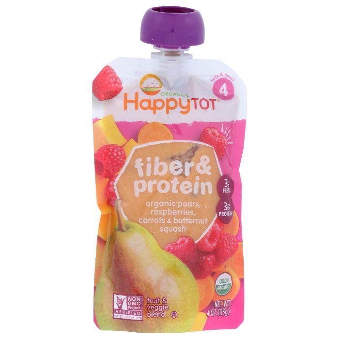 HAPPY TOT: Stage4 Pear Rspbry Bttrn Org, 4 oz