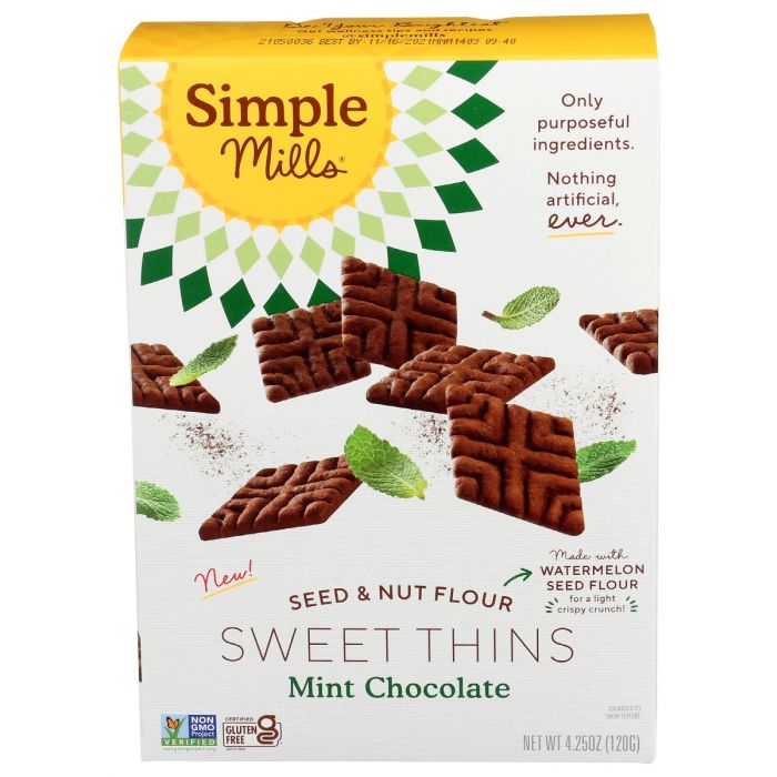 SIMPLE MILLS: Sweet Thins Chocolate Mint, 4.25 oz