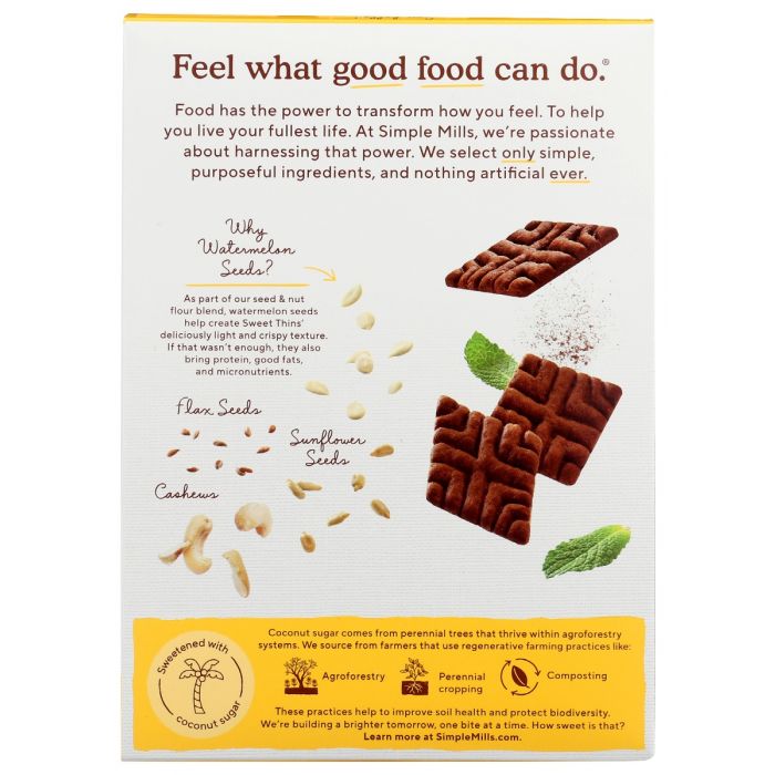 SIMPLE MILLS: Sweet Thins Chocolate Mint, 4.25 oz