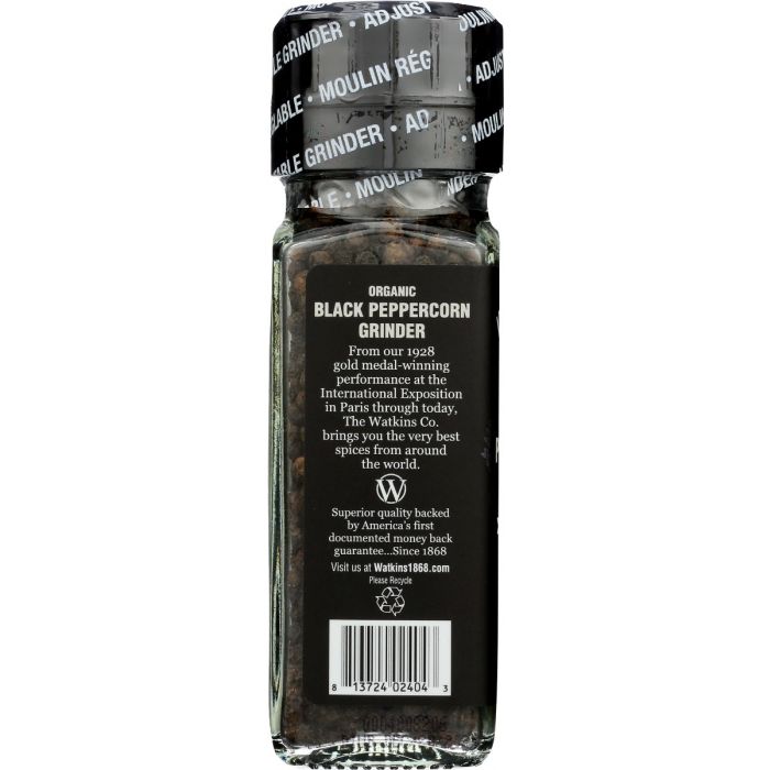 WATKINS: Peppercorn Blk Grindr Org, 2.6 oz