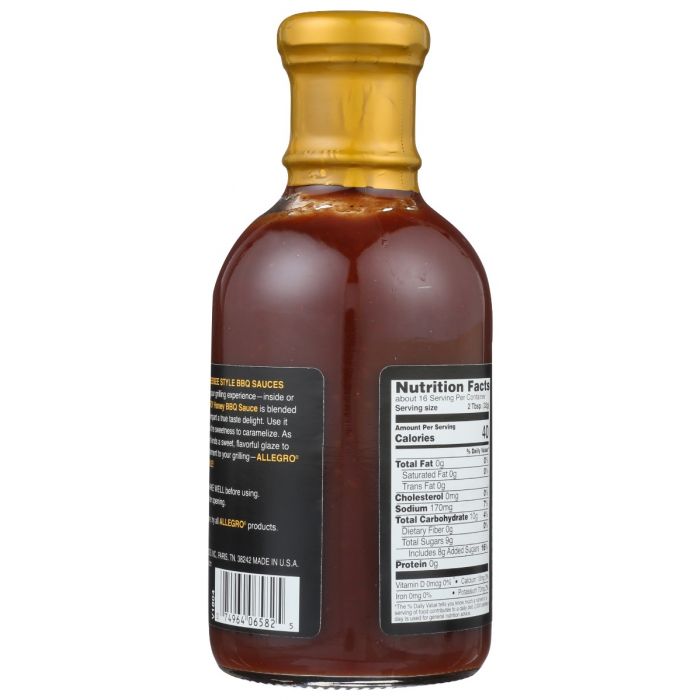 ALLEGRO: Sauce Honey Bbq, 18 oz