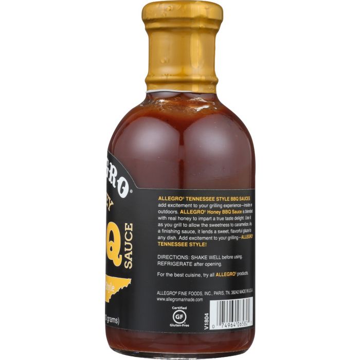 ALLEGRO: Sauce Honey Bbq, 18 oz