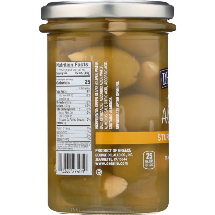 DELALLO: Olives Almond Stuffed, 5.82 oz