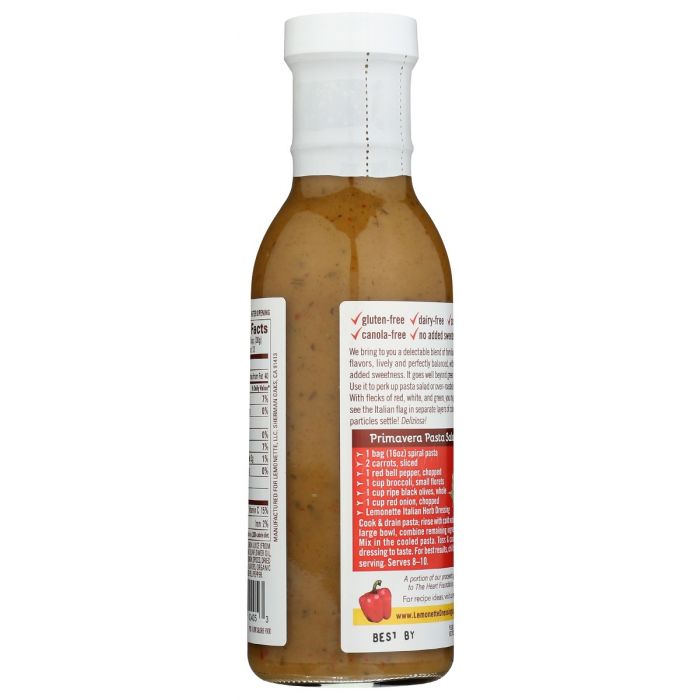 LEMONETTE DRESSINGS: Dressing Italian Herb, 12 oz