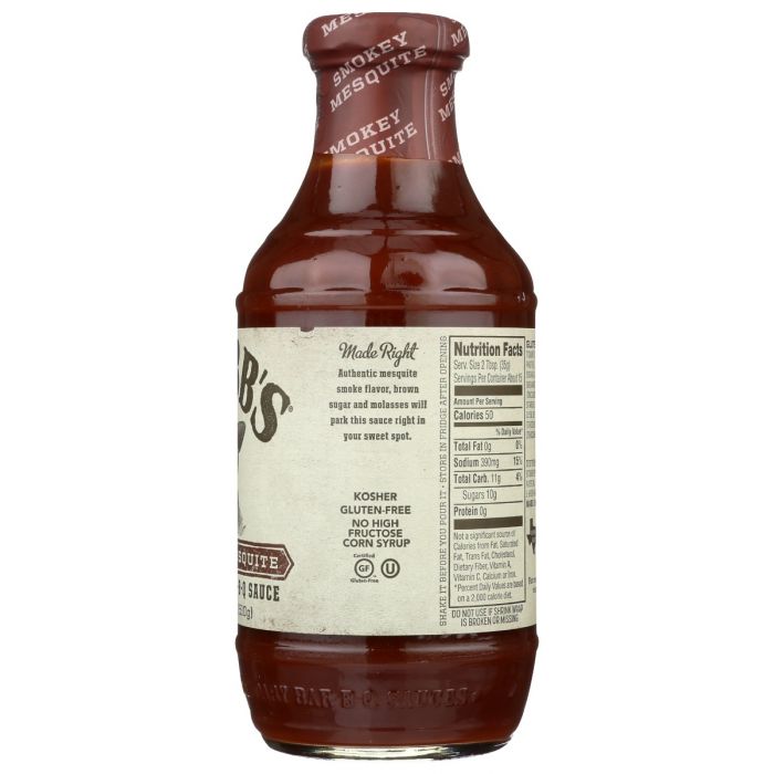 STUBBS: Sauce Bbq Smky Mesquite, 18 oz