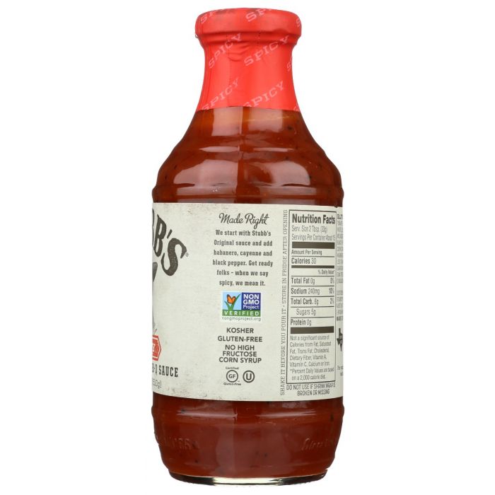 STUBBS: Sauce Bbq Spicy, 18 oz