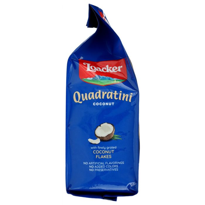 LOACKER: Wafer Qudrtni Coconut 250G, 8.82 oz