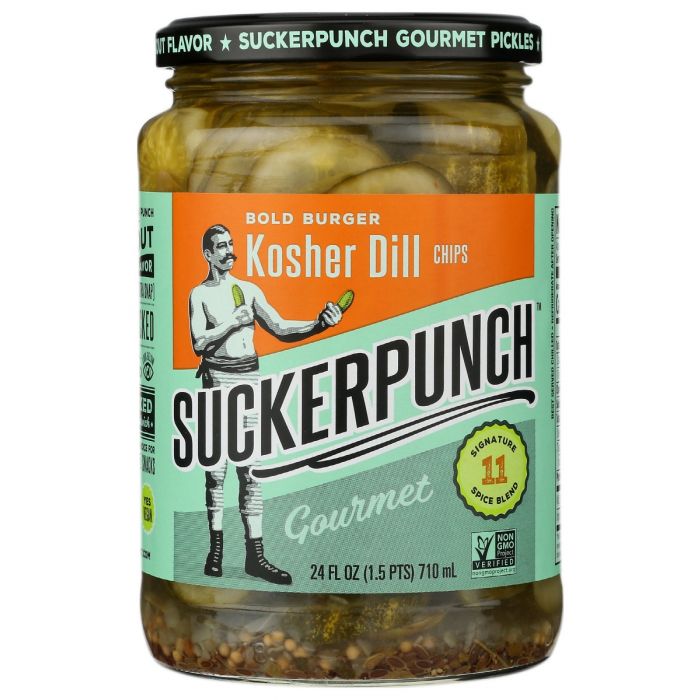 SUCKERPUNCH: Pickle Chips Dill, 24 oz