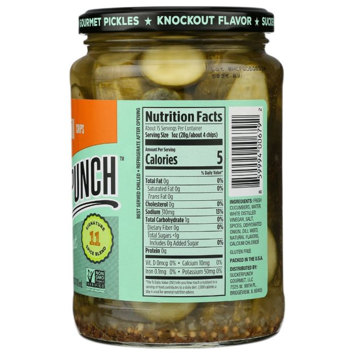 SUCKERPUNCH: Pickle Chips Dill, 24 oz