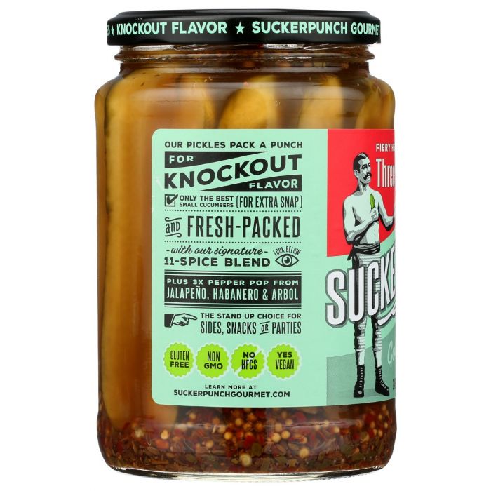 SUCKERPUNCH: Pickle Spears 3Pepper Fire, 24 oz