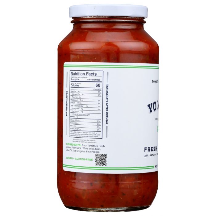 YO MAMAS FOODS: Sauce Tomato Basil, 25 oz