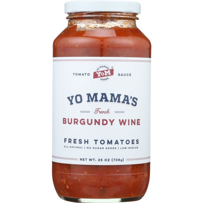 YO MAMAS FOODS: Sauce Tomato Burgndy Wine, 25 oz