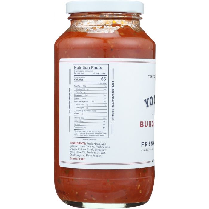 YO MAMAS FOODS: Sauce Tomato Burgndy Wine, 25 oz