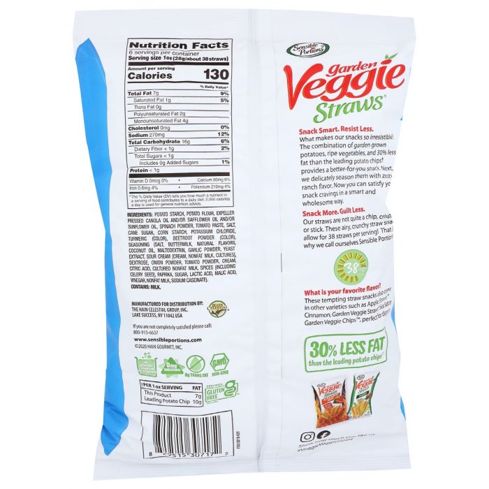 SENSIBLE PORTIONS: Straw Veggie Ranch, 7 oz