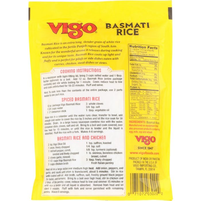 VIGO: Rice Basmati, 12 oz