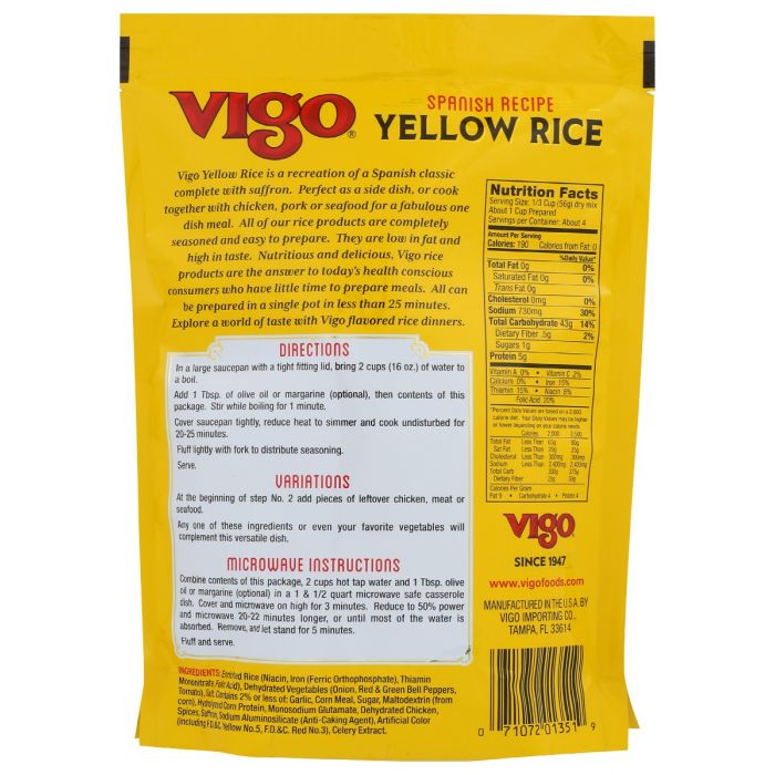 VIGO: Rice Yellow Stand Up Bag, 8 oz