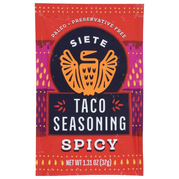 SIETE: Seasoning Taco Spicy, 1.3 oz