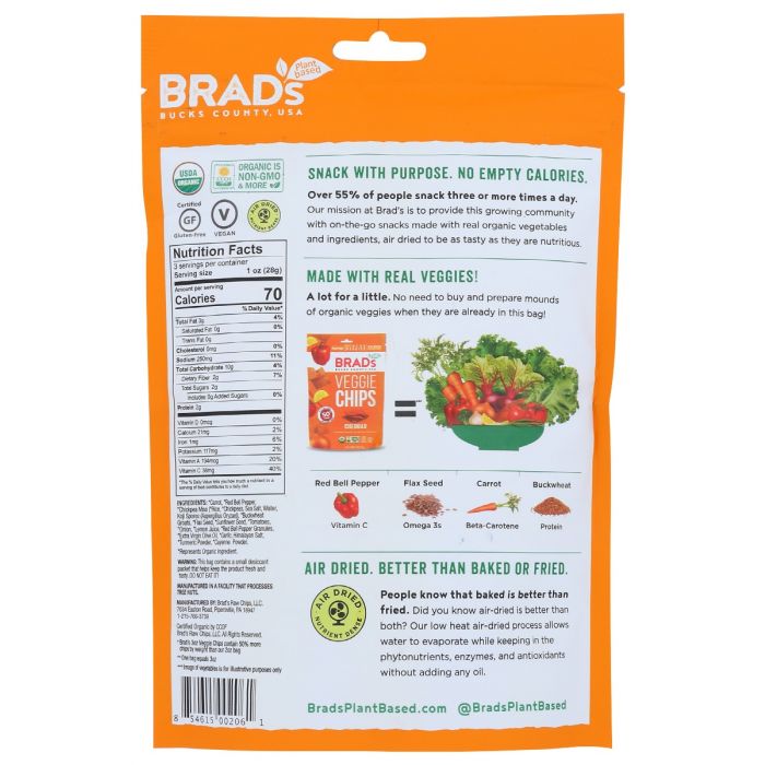 BRADS PLANT BASED: Chip Cheddar, 3 oz