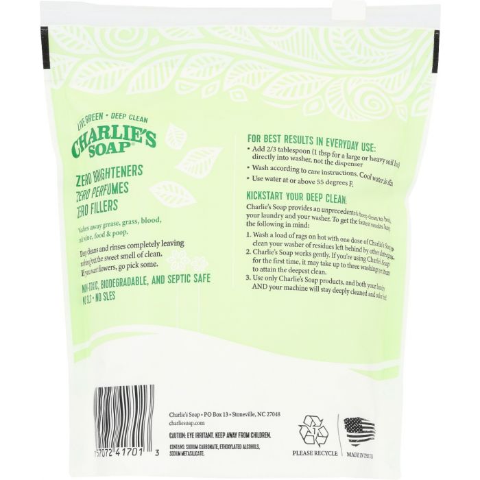 CHARLIES SOAP: Laundry Powder, 2.64 lb